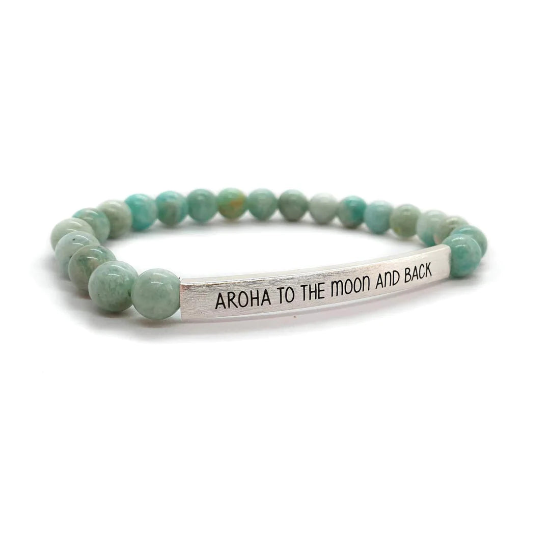 Gemstone Bracelet – Aroha to the Moon and Back Bracelets Little Taonga Silver -Amazonite