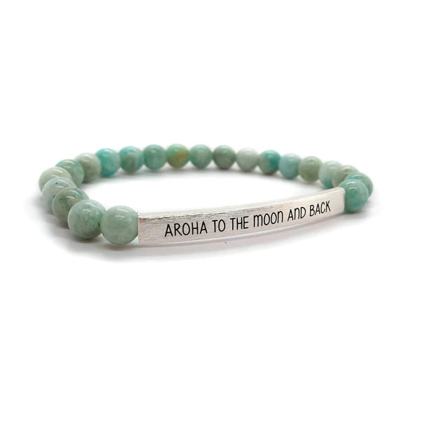 Gemstone Bracelet – Aroha to the Moon and Back Bracelets Little Taonga Silver -Amazonite