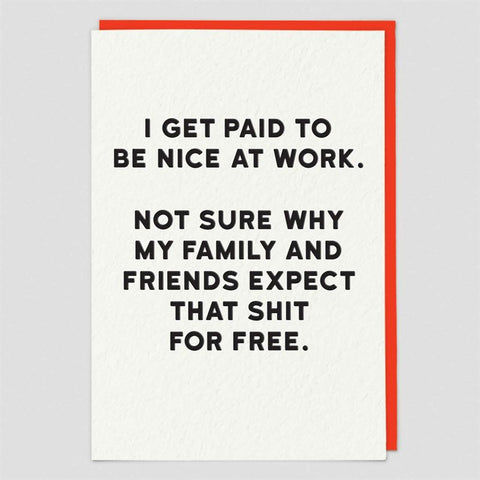 Card - Be Nice At Work