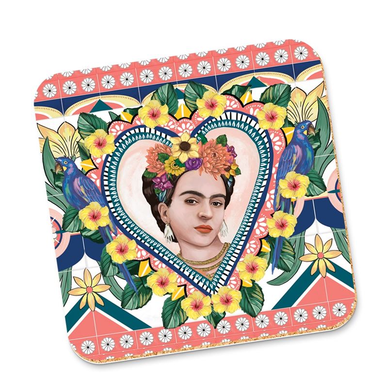 Frida Kahlo Folklore Coaster - Heart