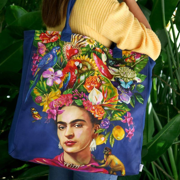 Frida - Mexican Dream - Large Canvas Tote Bag Bag La La Land