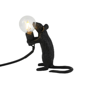 Black Resin Mouse Lamp