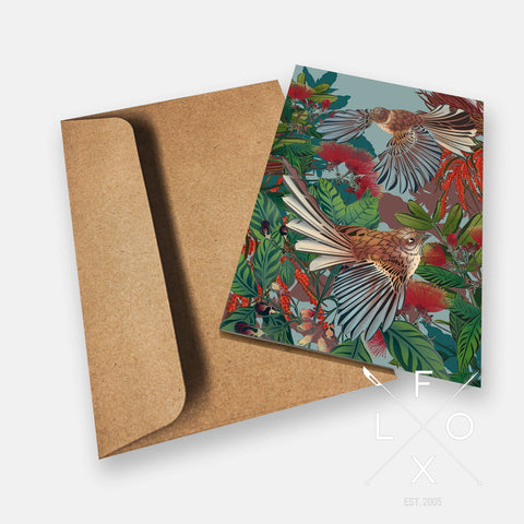 Flox - Flying Fantails & Pohutakaka Card