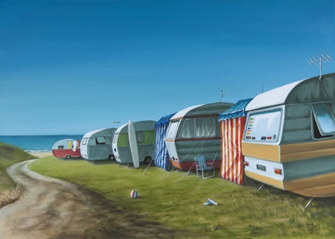 Caravan Avenue by Graham Young - Matted Art Print