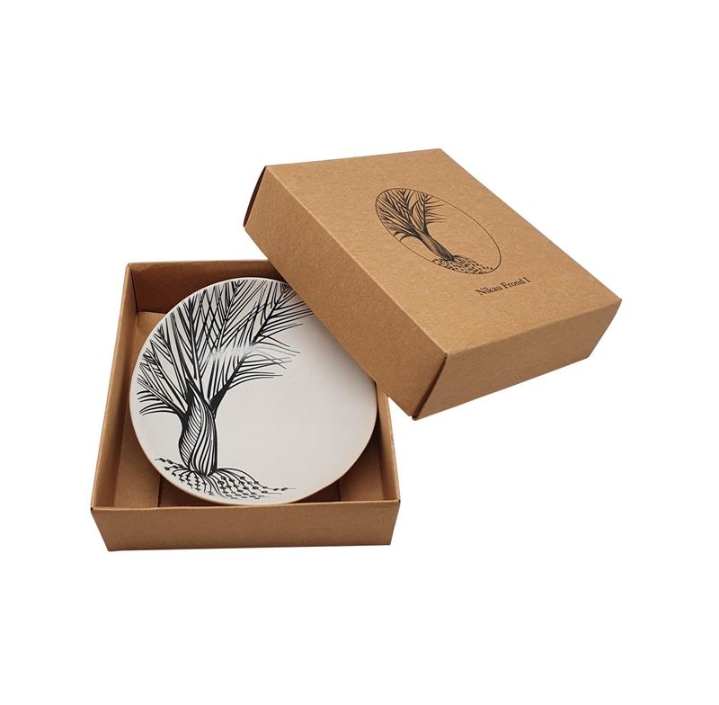Porcelain Bowl -  Black Nikau on White