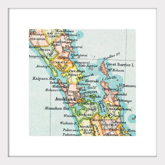 Auckland - Vintage Map Print - Design Withdrawals - Design Withdrawals