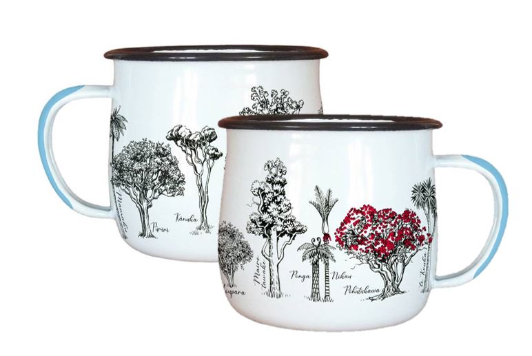 NZ Trees Enamel Mug
