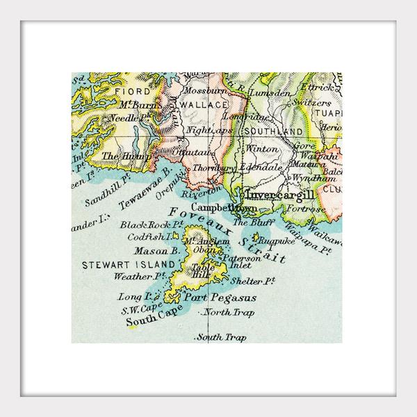 Stewart Island - Vintage Map Print - Design Withdrawals - Design Withdrawals