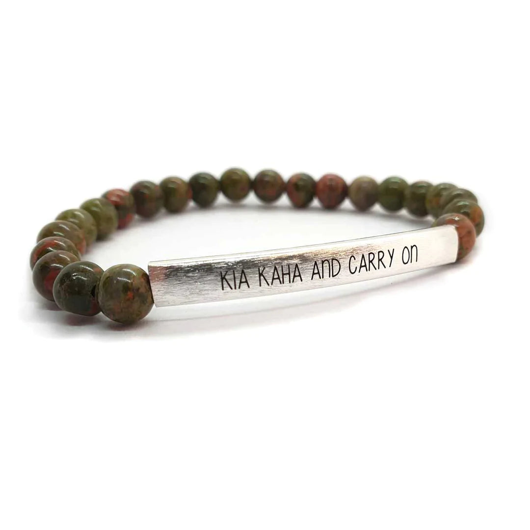 Gemstone Bracelet – Kia Kaha & Carry On Bracelets Little Taonga Silver - Green Opal