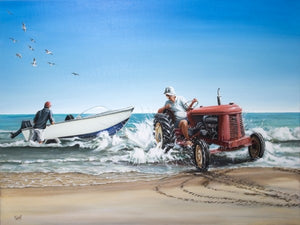 Launching the Boat - Art Print + Matting Art Print Graham Young