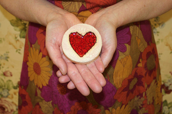Pink Heart Ceramic Biccie Wall Art M Ceramics