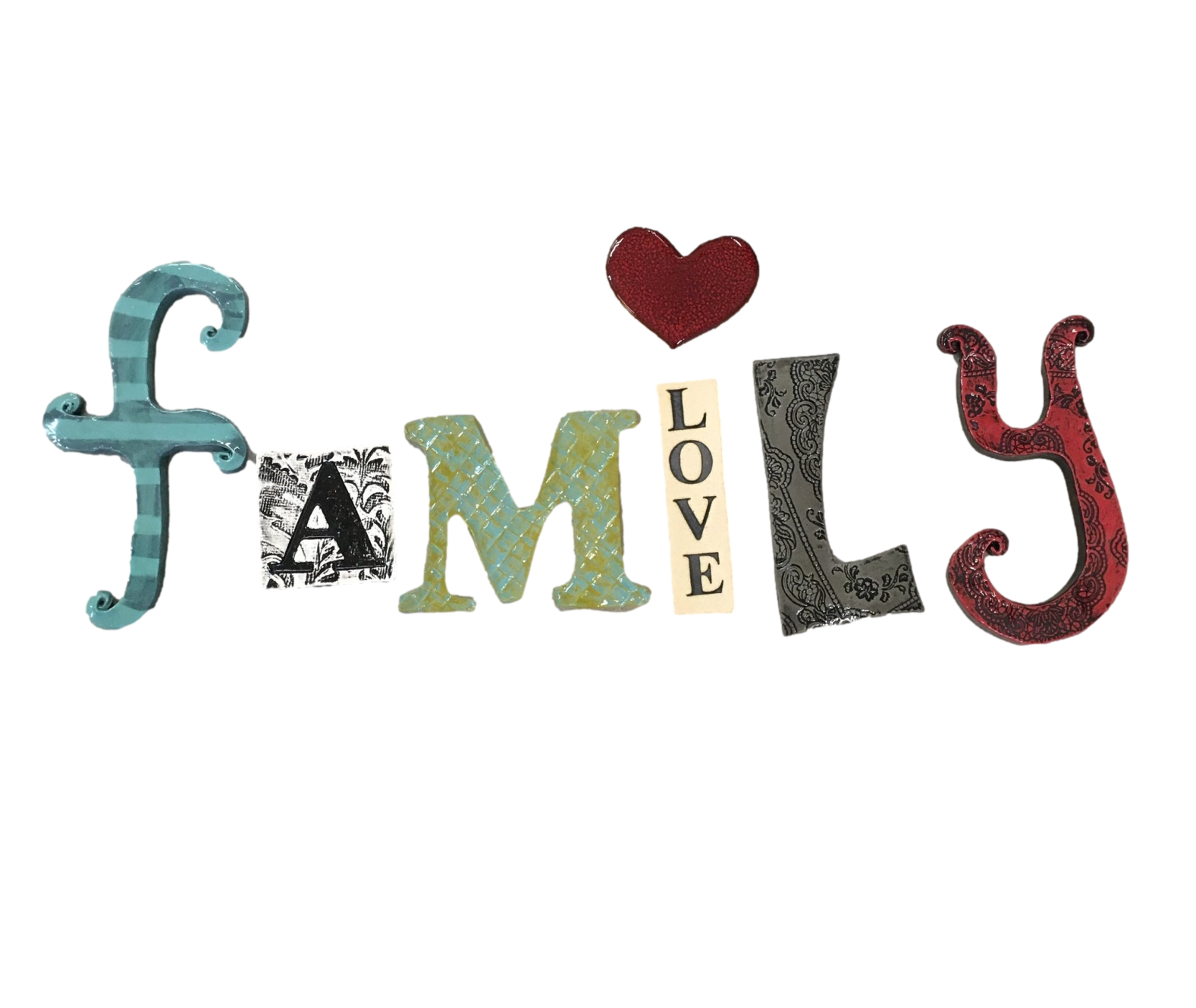 FAMILY Ceramic Words Wall Art M Ceramics