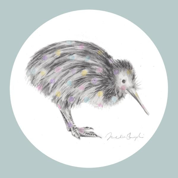 Kiwi - Art Print Art Print Melissa Sharplin Blue 21 x 21cm