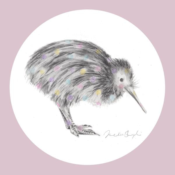 Kiwi - Art Print Art Print Melissa Sharplin Pink 21 x 21cm