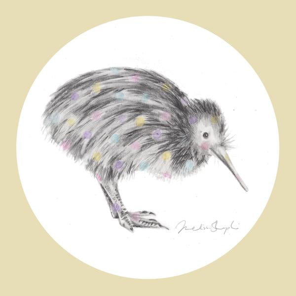 Kiwi - Art Print Art Print Melissa Sharplin Yellow 21 x 21cm