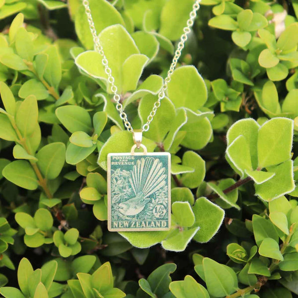 Pīwakawaka – 1935 Pictorial Stamp Necklace Necklaces Little Taonga