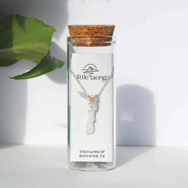 New Zealand Map Necklace Necklaces Little Taonga