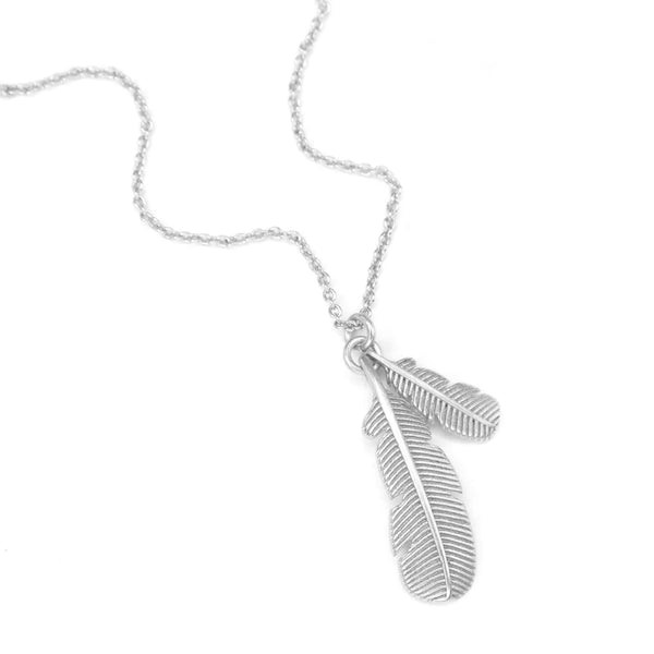 Rua Huia Feather Necklace Necklaces Little Taonga Silver