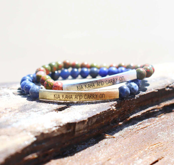 Gemstone Bracelet – Kia Kaha & Carry On