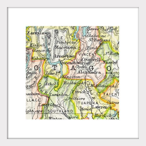 Otago - Vintage Map Print - Design Withdrawals - Design Withdrawals
