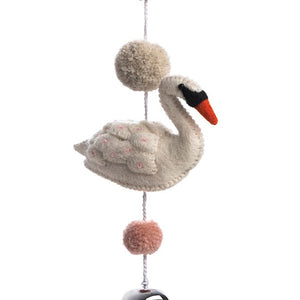 Pom Pom Mobile - Odette Swan Pink