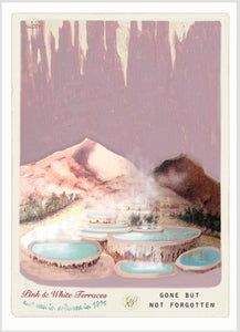 Pink & White Terraces - Art Print