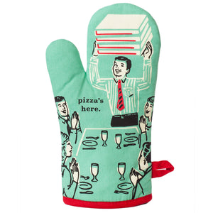 Pizza's Here - Oven Mitt Oven Mitt BlueQ