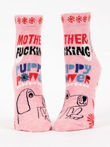 Mother F'in Puppy Power Ankle Socks