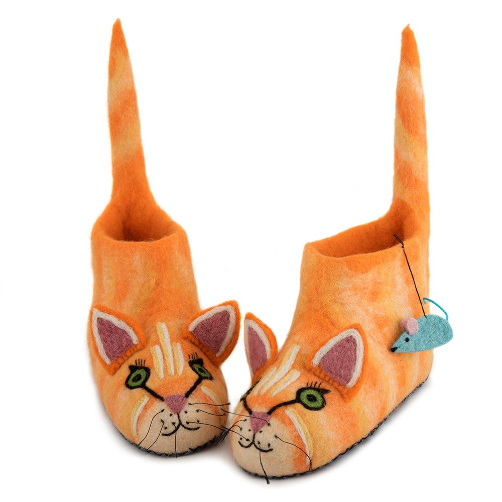 Ginger the Cat -  Adult Slippers - Design Withdrawals - Design Withdrawals