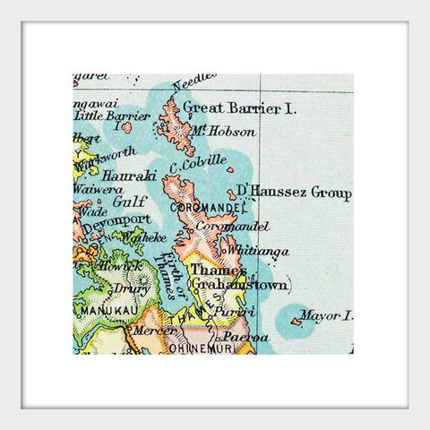 Coromandel - Vintage Map Print Art Print 100% NZ Unframed