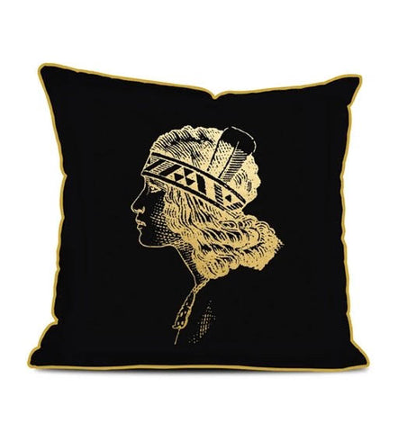 Gold Foil Wahine Cushion Cushion 100% NZ