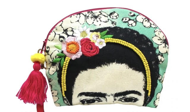 Frida Kahlo Embroidered Make Up Bag