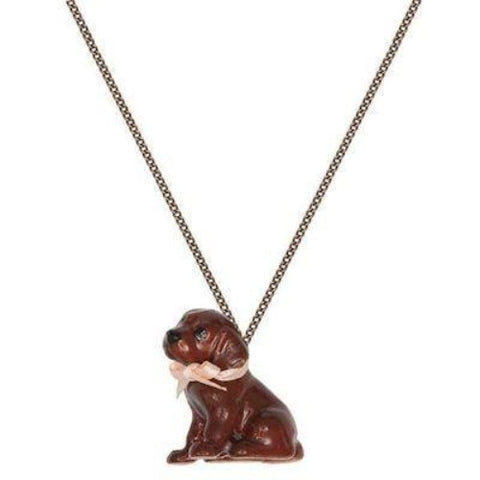 Chocolate Labrador Puppy Necklace