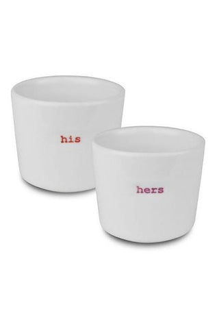 Porcelain Egg Cup Set - His and Hers