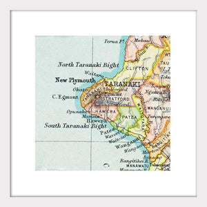Taranaki - Vintage Map Print Art Print 100% NZ Unframed