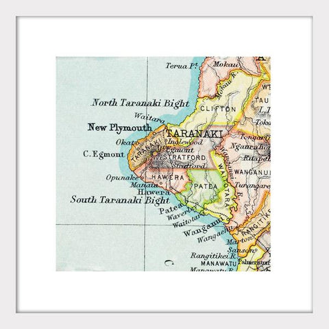 Taranaki - Vintage Map Print Art Print 100% NZ Unframed